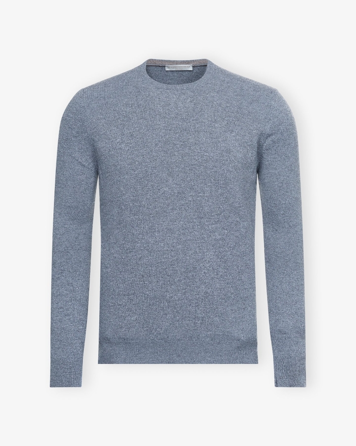 LES HOMMES D'AMSTERDAM LHDA - Round neck full cashmere - Grey