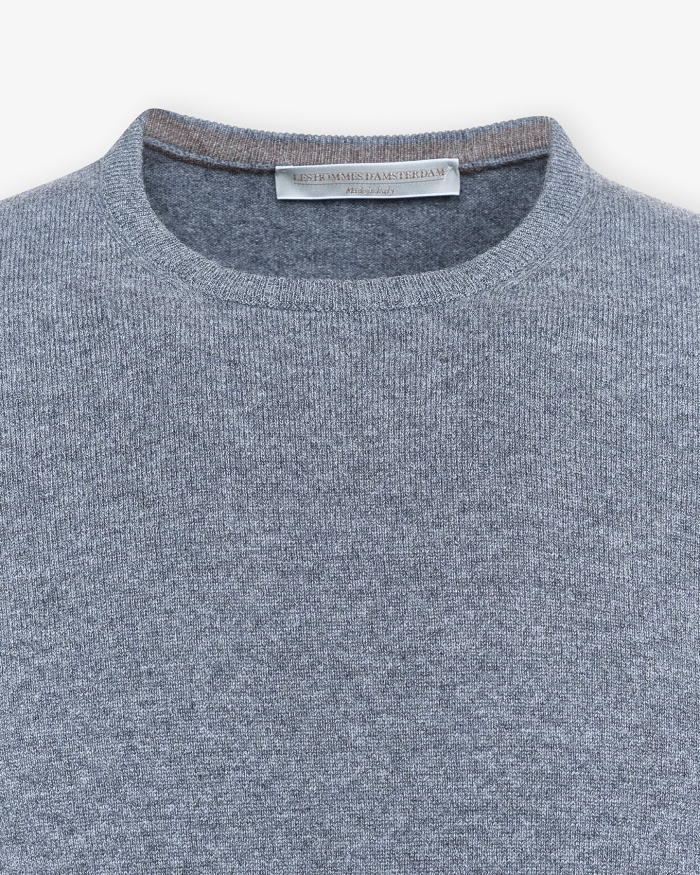 LES HOMMES D'AMSTERDAM LHDA - Round neck full cashmere - Grey