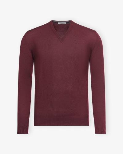 LHDA - V-neck virgin wool -  Bordeaux