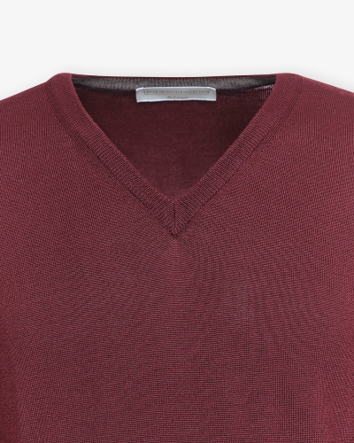 LHDA - V-neck virgin wool -  Bordeaux
