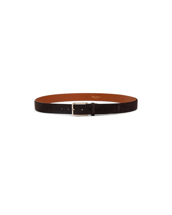 SANTONI Santoni - Suède adjustable belt - D.brown