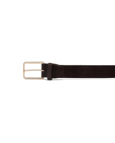 Santoni - Suède adjustable belt - D.brown