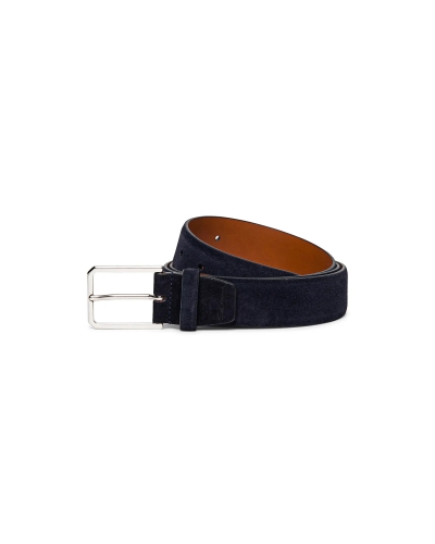 Santoni - Suede adjustable belt - Navy
