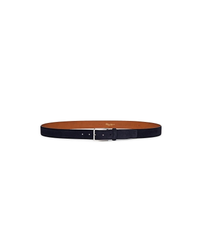 Santoni - Suede adjustable belt - Navy
