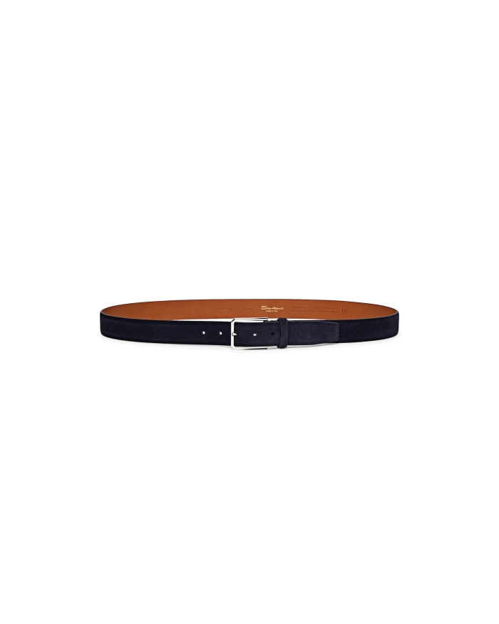 SANTONI Santoni - Suede adjustable belt - Navy