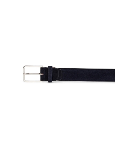 Santoni - Suede adjustable belt - Navy