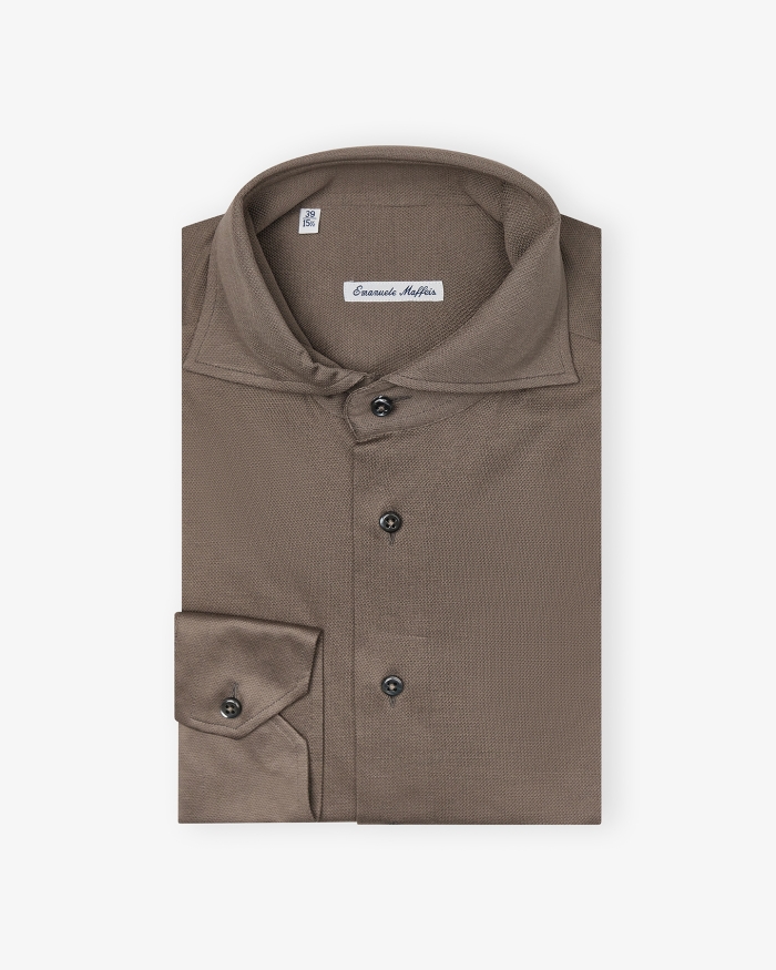 EMANUELE MAFFEIS Emanele Maffeis - shirt stretch pique - Taupe
