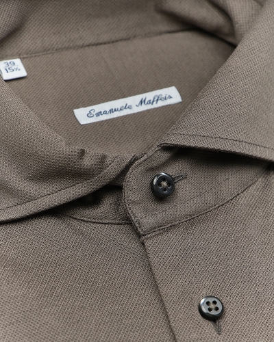 Emanele Maffeis - shirt stretch pique - Taupe