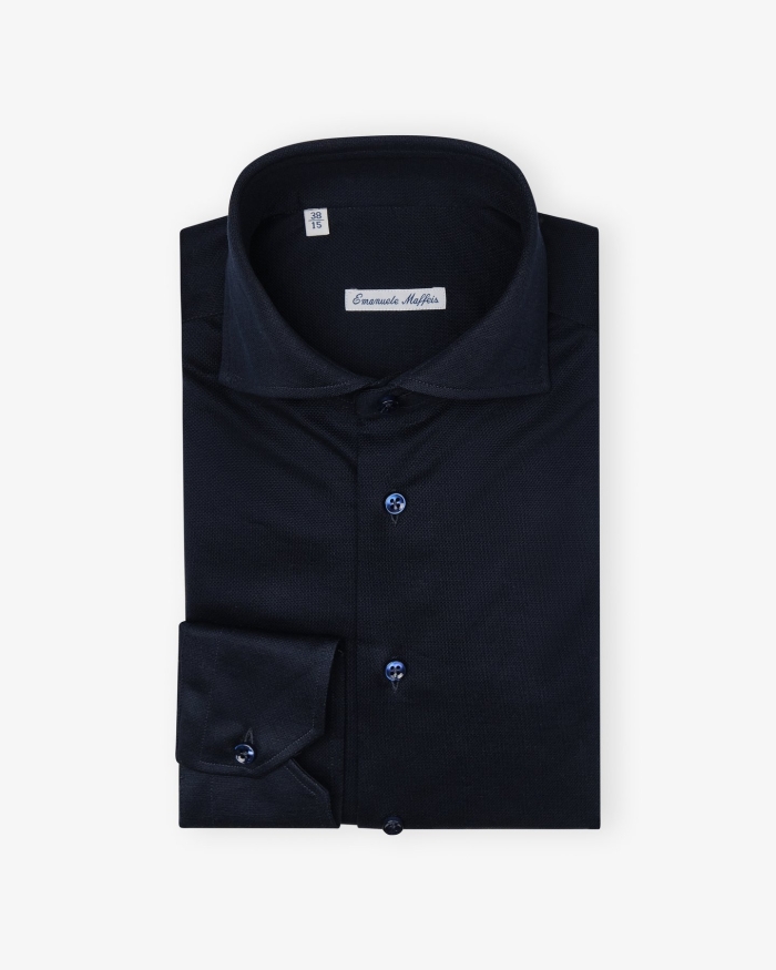 EMANUELE MAFFEIS Emanuele Maffeis - Shirt stretch pique - Navy