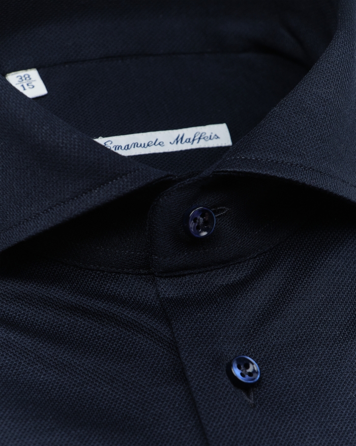 EMANUELE MAFFEIS Emanuele Maffeis - Shirt stretch pique - Navy