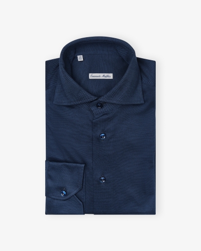 Emanuele Maffeis - Shirt stretch pique - Midnight blue