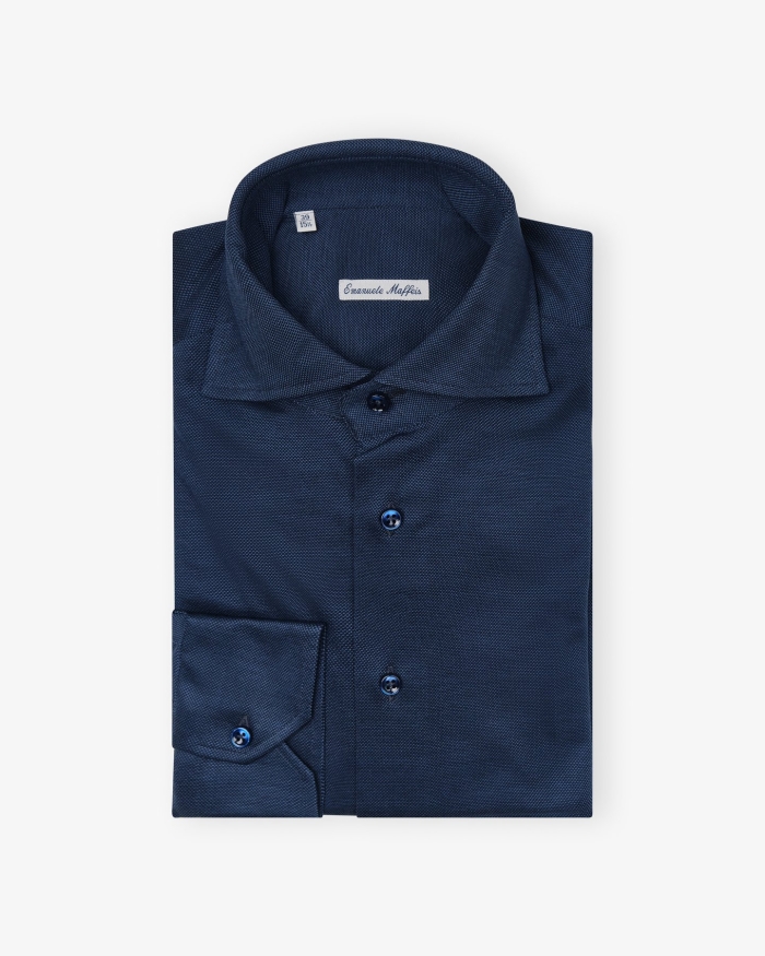 EMANUELE MAFFEIS Emanuele Maffeis - Shirt stretch pique - Midnight blue