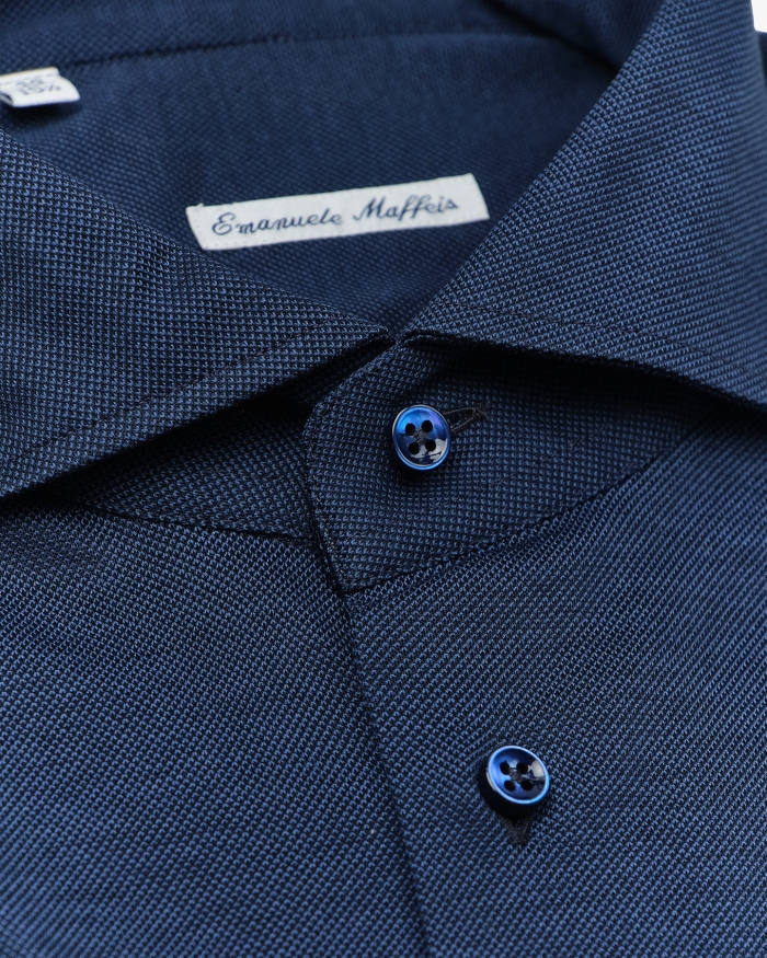 EMANUELE MAFFEIS Emanuele Maffeis - Shirt stretch pique - Midnight blue