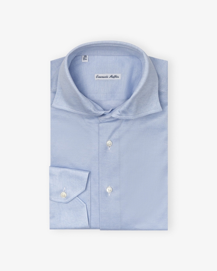 EMANUELE MAFFEIS Emanuele Maffeis - Shirt stretch pique - Light blue