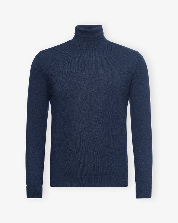 LES HOMMES D'AMSTERDAM LHDA  - Turtleneck cashmere - Navy
