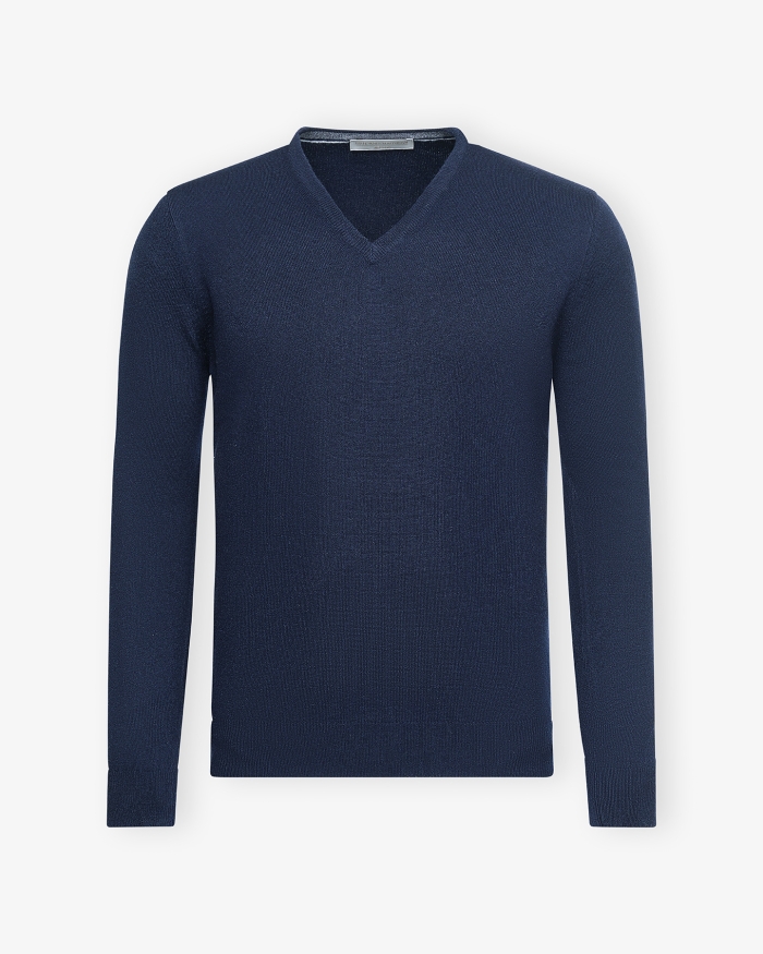 LES HOMMES D'AMSTERDAM LHDA - V-neck cashmere - Navy