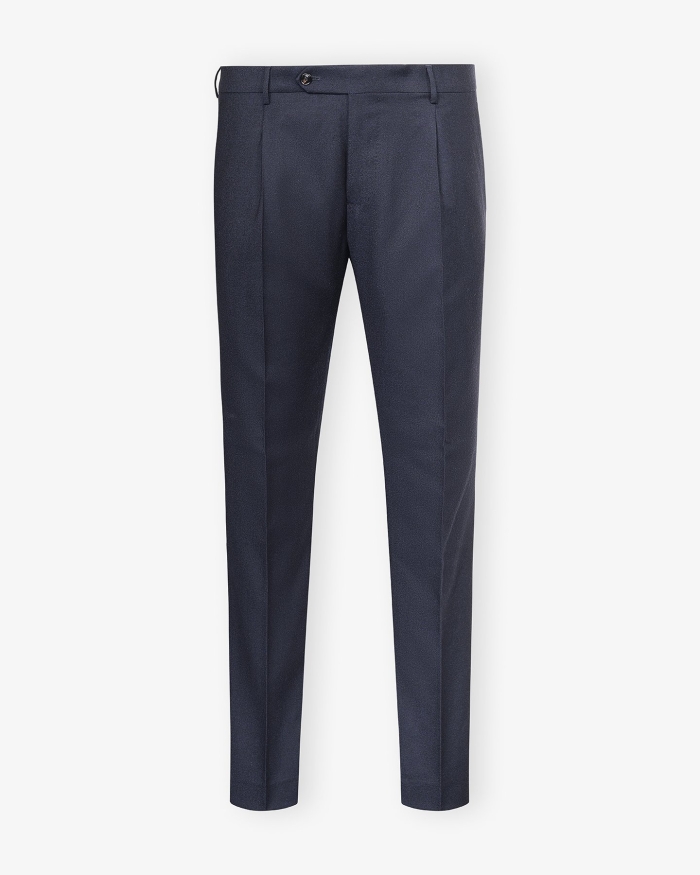 BERWICH Berwich - Trousers flannel one pleat - Navy