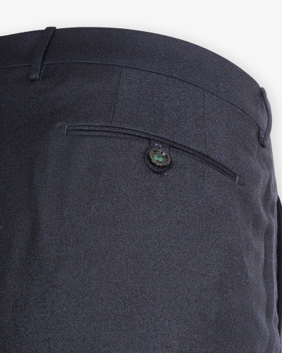 Berwich - Trousers flannel one pleat - Navy