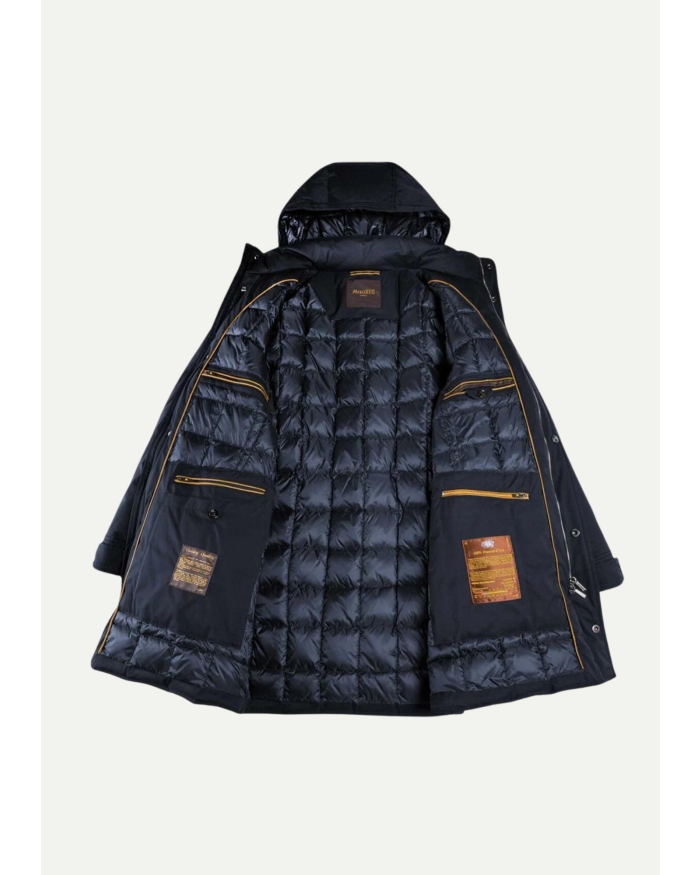 MOORER MooRER - Padded coat with detachable hood - Navy