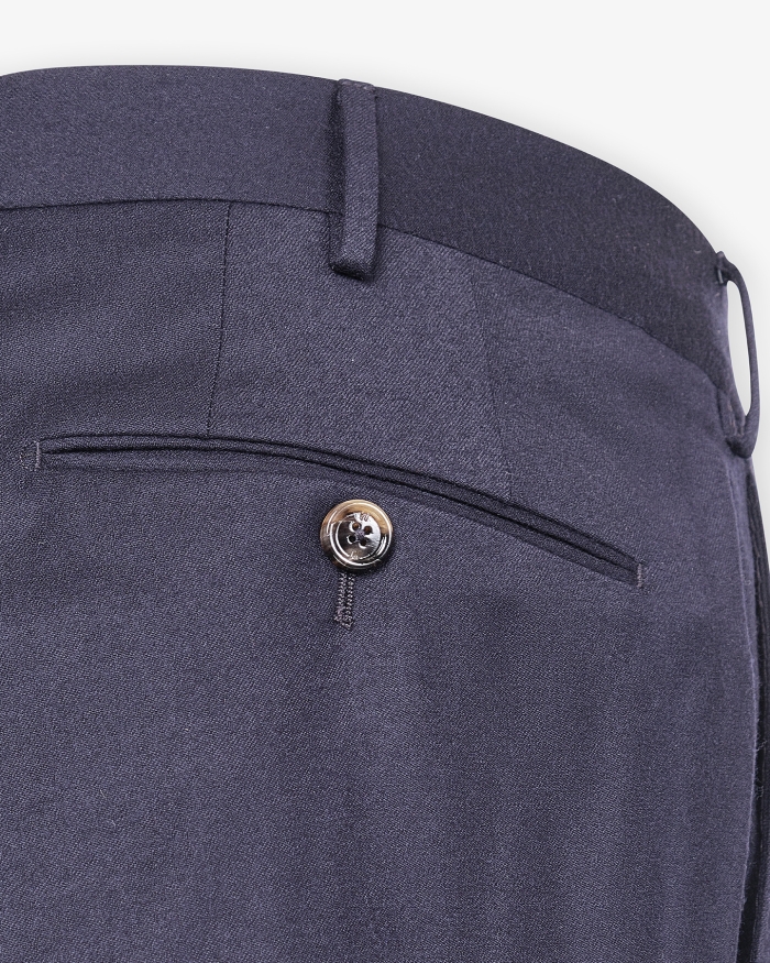 PT PT - Trousers flannel slim fit - Silk and wool - Navy