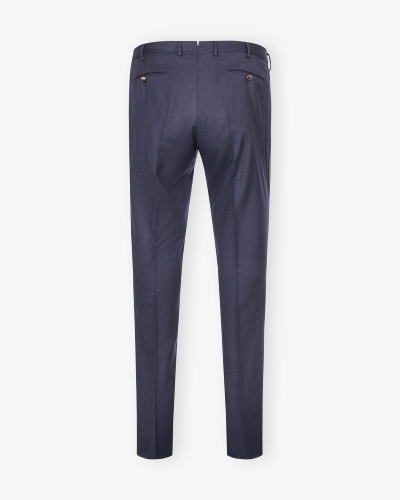 PT - Trousers flannel slim fit - Silk and wool - Navy