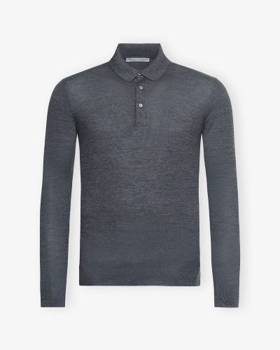 LHDA - Polo long sleeve - Wool silk - Grey