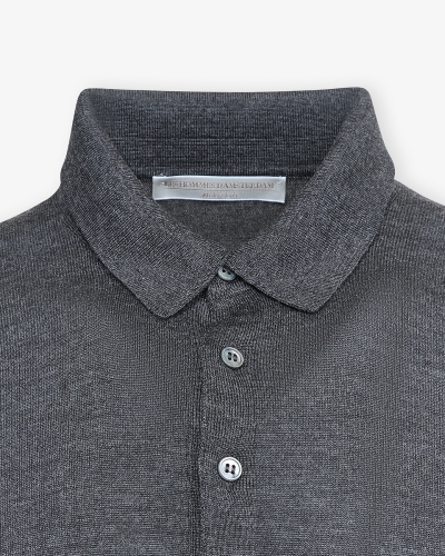LHDA - Polo long sleeve - Wool silk - Grey