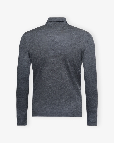 LHDA - Polo long sleeve - Wool silk - Grey