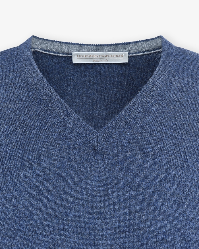 LES HOMMES D'AMSTERDAM LHDA - V-neck wool-cashmere - Blue