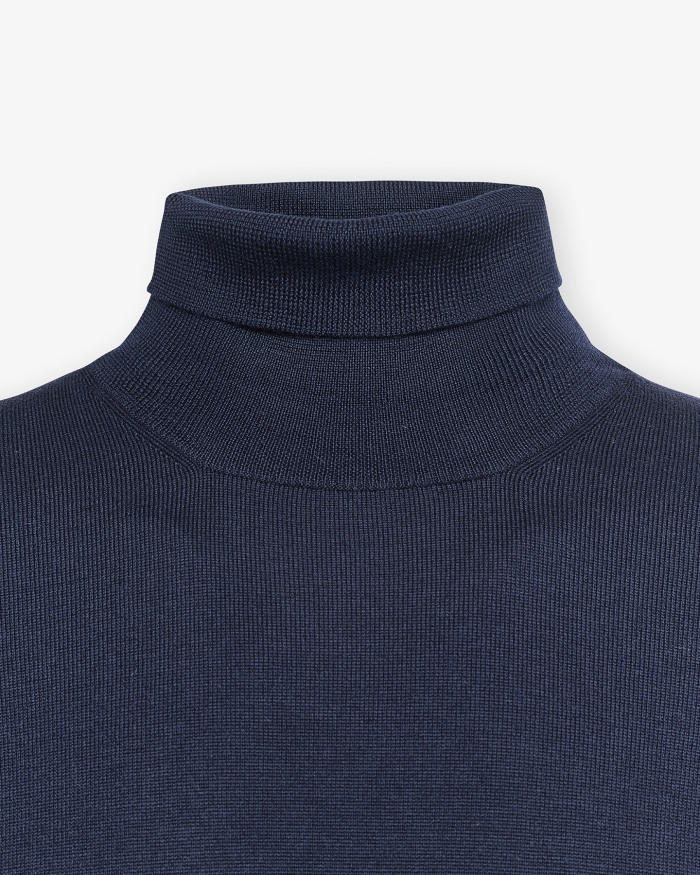 LES HOMMES D'AMSTERDAM LHDA - Turtleneck - Virgin wool - Navy