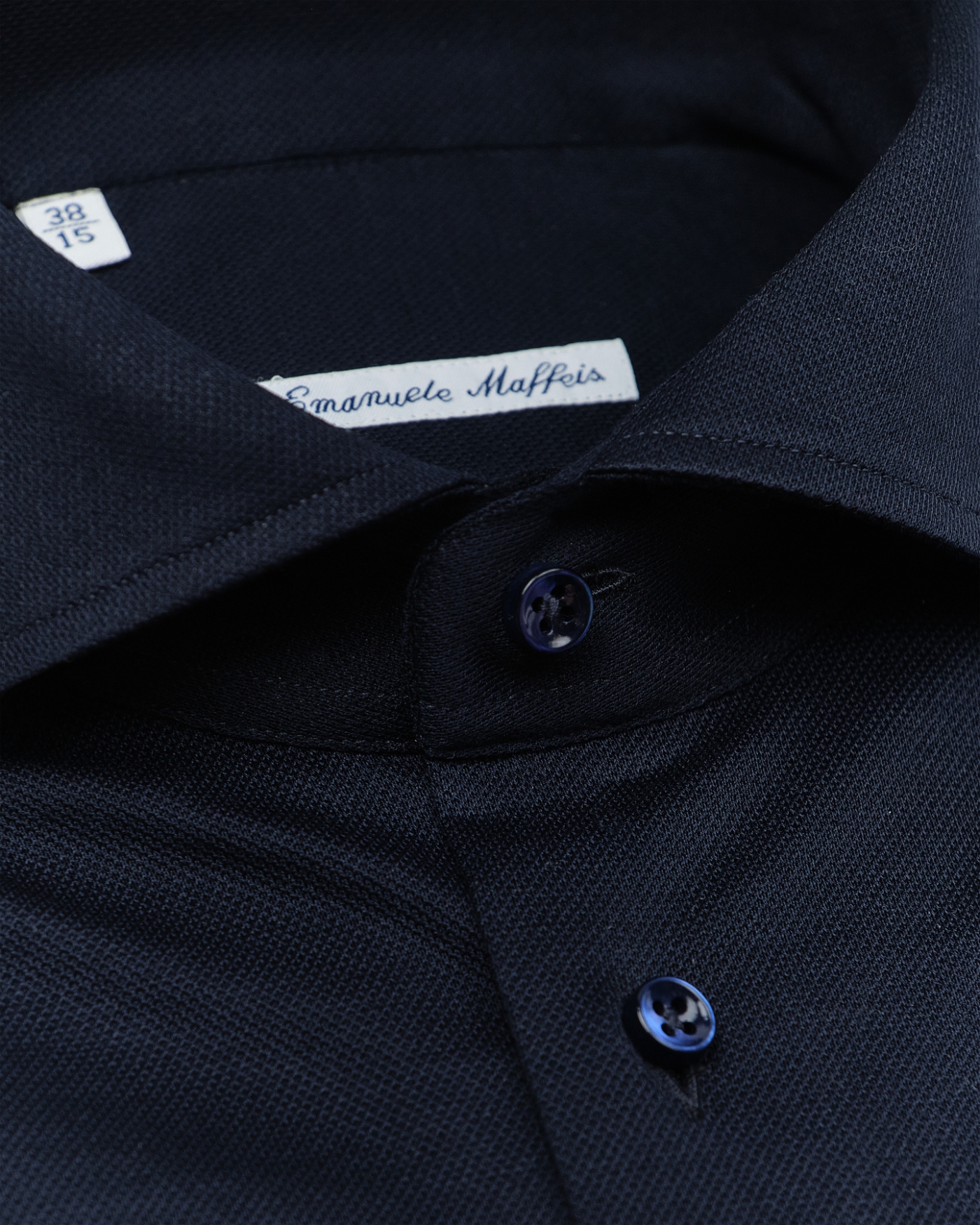 Emanuele Maffeis - Shirt stretch pique extra long sleeve - Navy