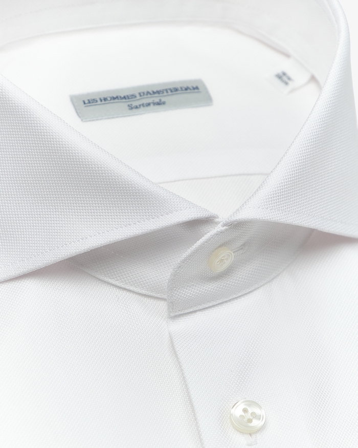 LES HOMMES D'AMSTERDAM LHDA x Thomas Mason - Shirt modern fit - White Oxford