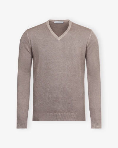 LHDA - V-neck virgin wool - Washed greige