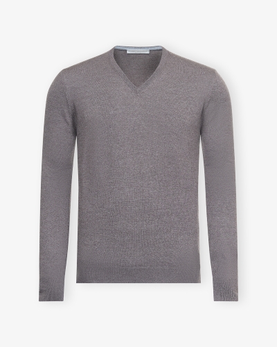 LHDA - V-neck - Virgin wool - Greige