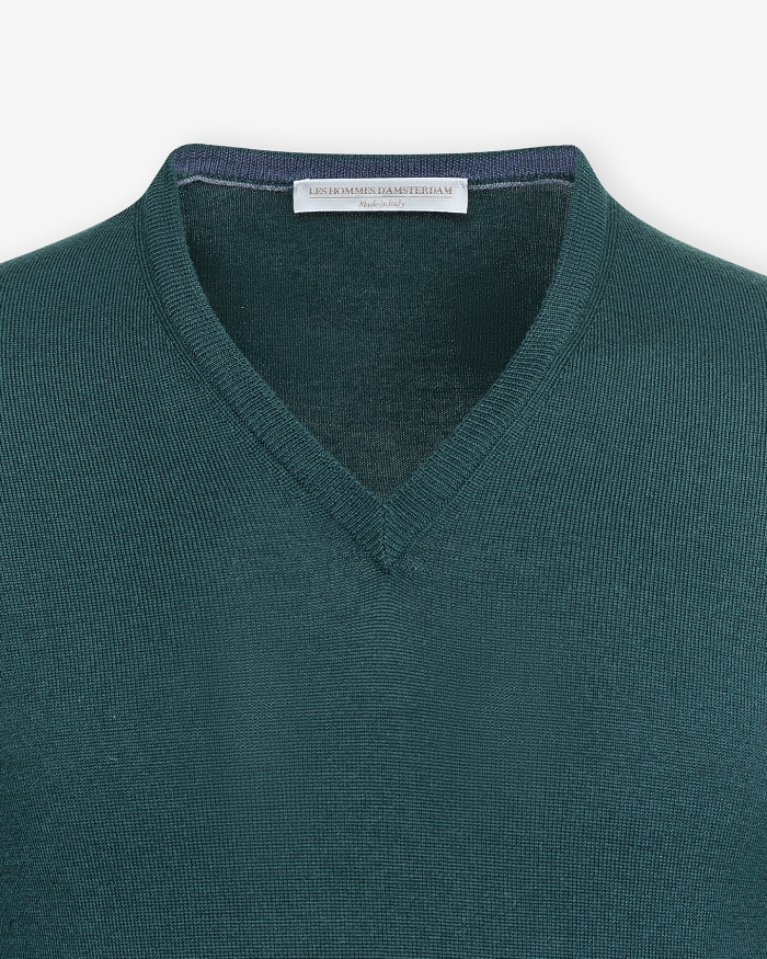 LES HOMMES D'AMSTERDAM LHDA - V-neck - Virgin wool - Green
