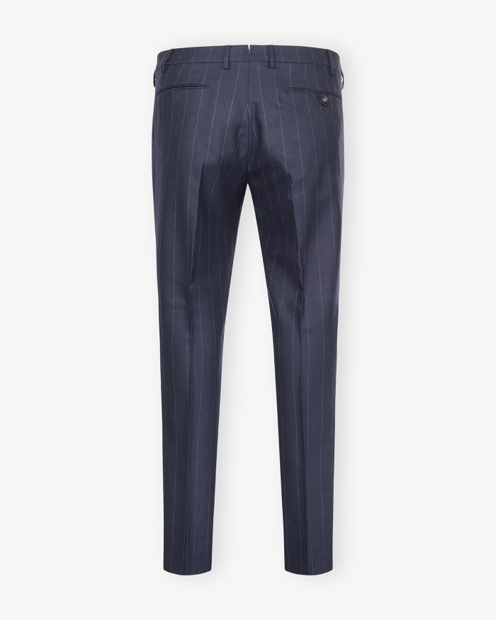 BERWICH Berwich - Trousers pinstripe flannel with stretch - Navy
