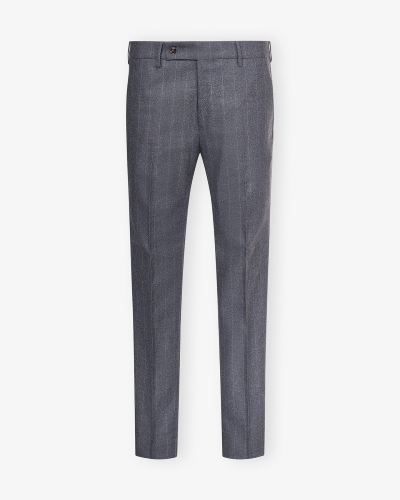 Berwich - Trousers pinstripe flannel with stretch - Grey