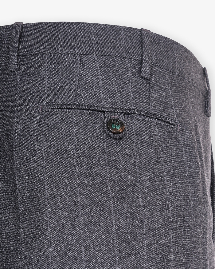 BERWICH Berwich - Trousers pinstripe flannel with stretch - Grey