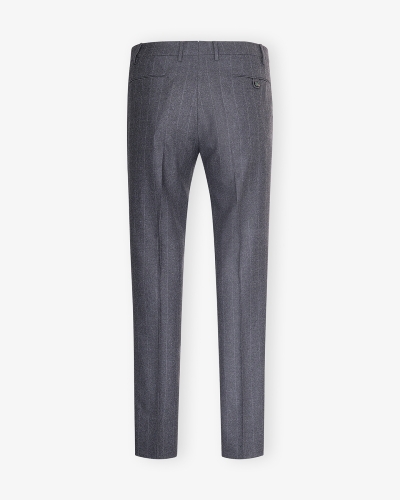Berwich - Trousers pinstripe flannel with stretch - Grey
