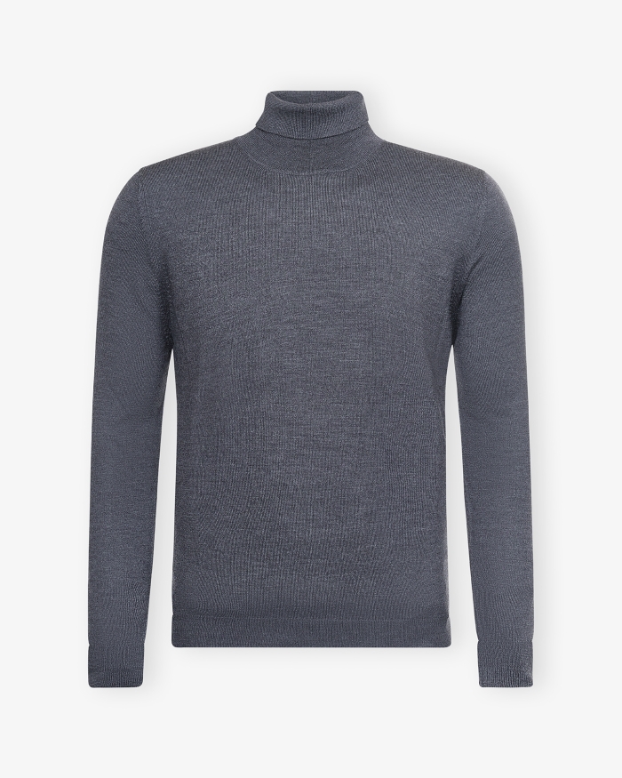 LES HOMMES D'AMSTERDAM LHDA - Turtleneck - Virgin wool - Dark grey