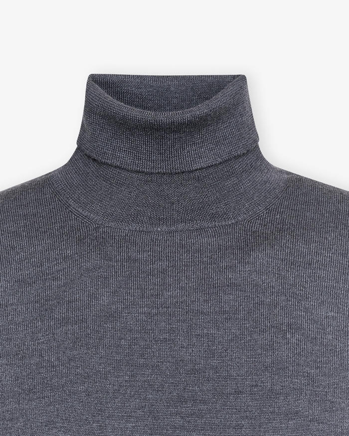 LES HOMMES D'AMSTERDAM LHDA - Turtleneck - Virgin wool - Dark grey
