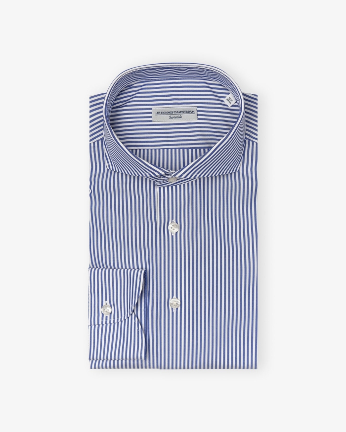 LES HOMMES D'AMSTERDAM LHDA x Thomas Mason - Shirt modern fit - Blue stripes
