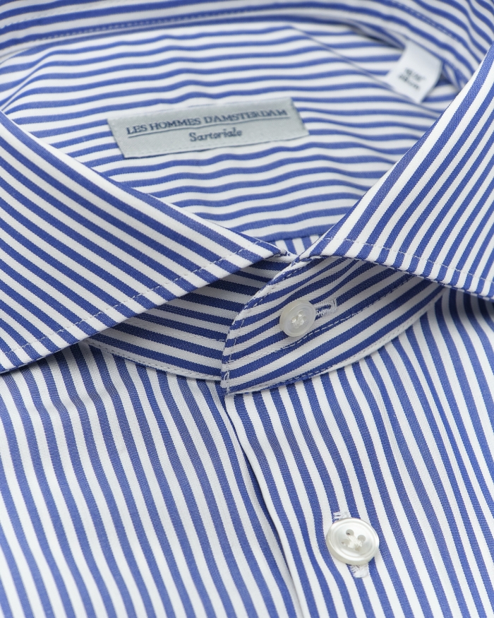 LES HOMMES D'AMSTERDAM LHDA x Thomas Mason - Shirt modern fit - Blue stripes
