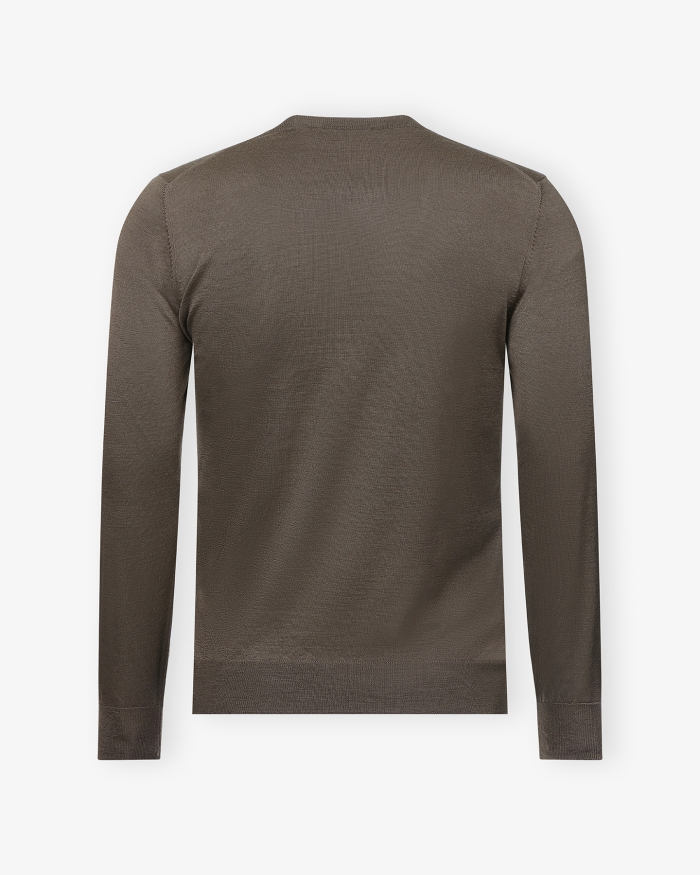 LES HOMMES D'AMSTERDAM LHDA - Round neck - Cashmere silk - Greige