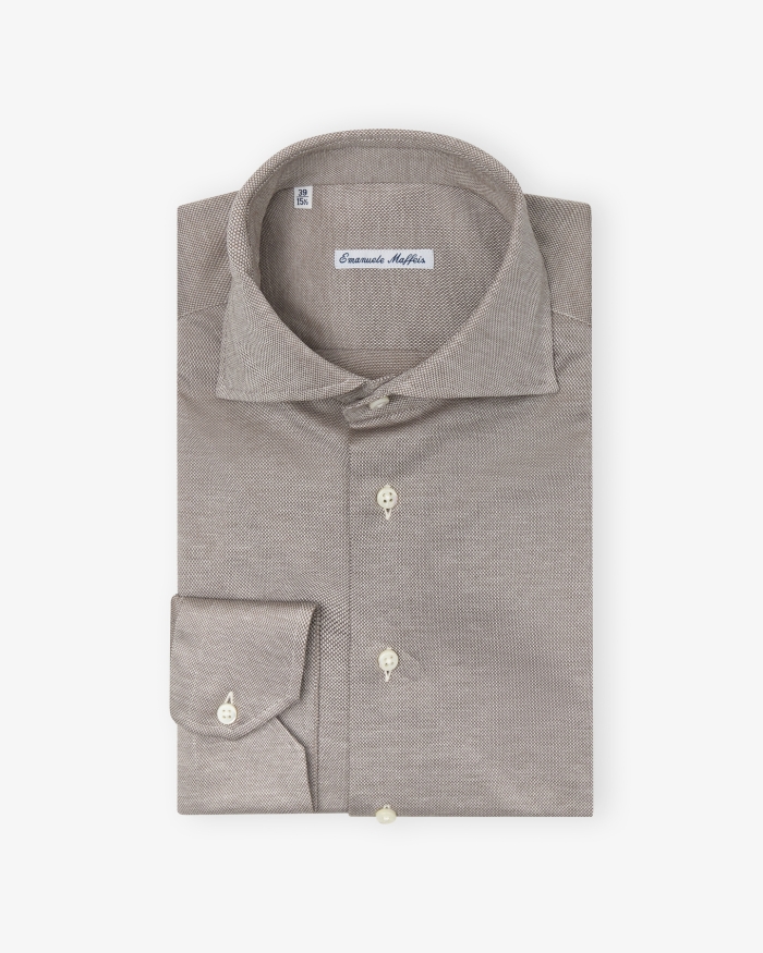 EMANUELE MAFFEIS Emanuele Maffeis - Shirt stretch pique - Greige
