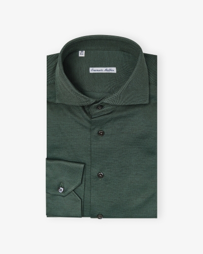 Emanuele Maffeis - Shirt stretch pique - Dark green