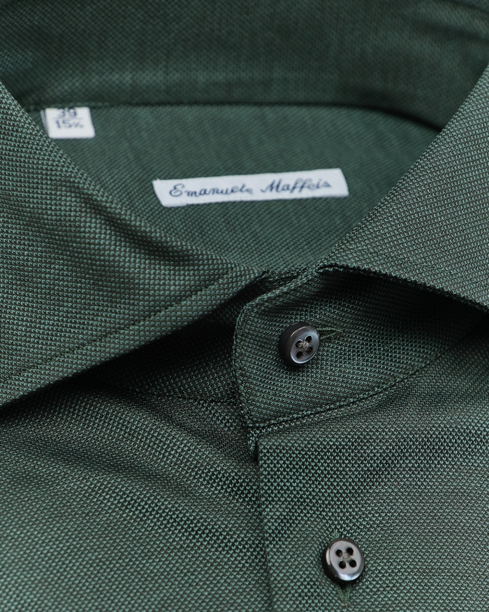 EMANUELE MAFFEIS Emanuele Maffeis - Shirt stretch pique - Dark green