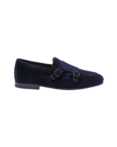Santoni - Double buckle loafer - Navy