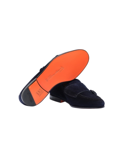 Santoni - Double buckle loafer - Navy