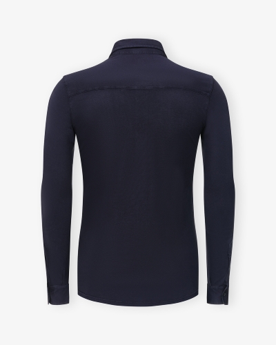 Fedeli - Polo cotton light pique long sleeve - Navy